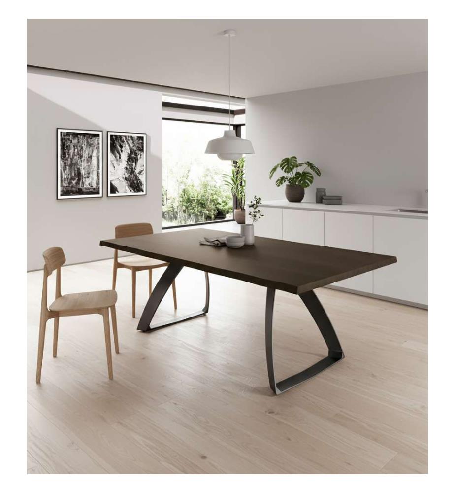 Bridge Ausziehbarer Tisch 200/300x100 cm - Braun und Schwarz