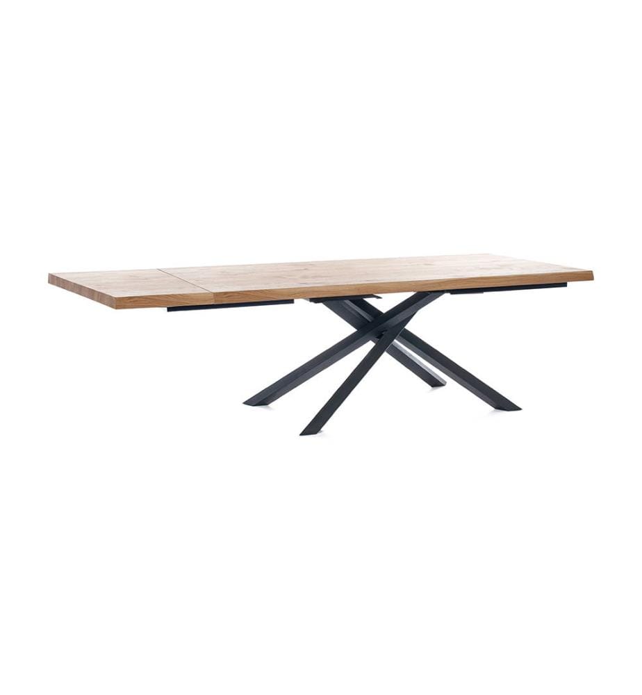 Spike Ausziehbarer Tisch 160/240x90 cm - Braun und Schwarz