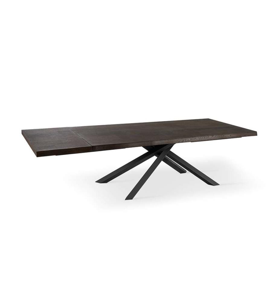 Spike Ausziehbarer Tisch 160/240x90 cm - Braun und Schwarz