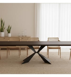 Spike Festtisch 160x90 cm - Braun und Schwarz