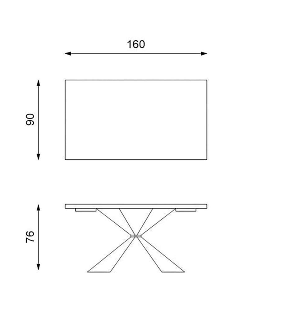 Stark Festtisch 160x90 cm - Braun und Schwarz