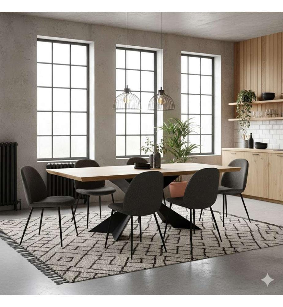 Stark Ausziehbarer Tisch 200/300x100 cm - Braun und Schwarz