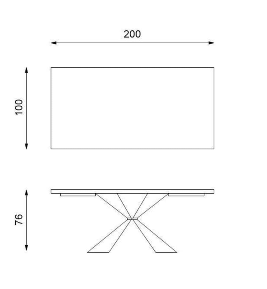 Stark Ausziehbarer Tisch 200/300x100 cm - Braun und Schwarz
