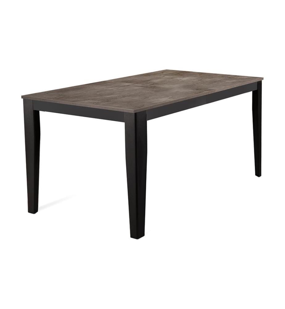 Grosser ausziehbarer Tisch 130/290x80 cm - Grauer Zement und Schwarz
