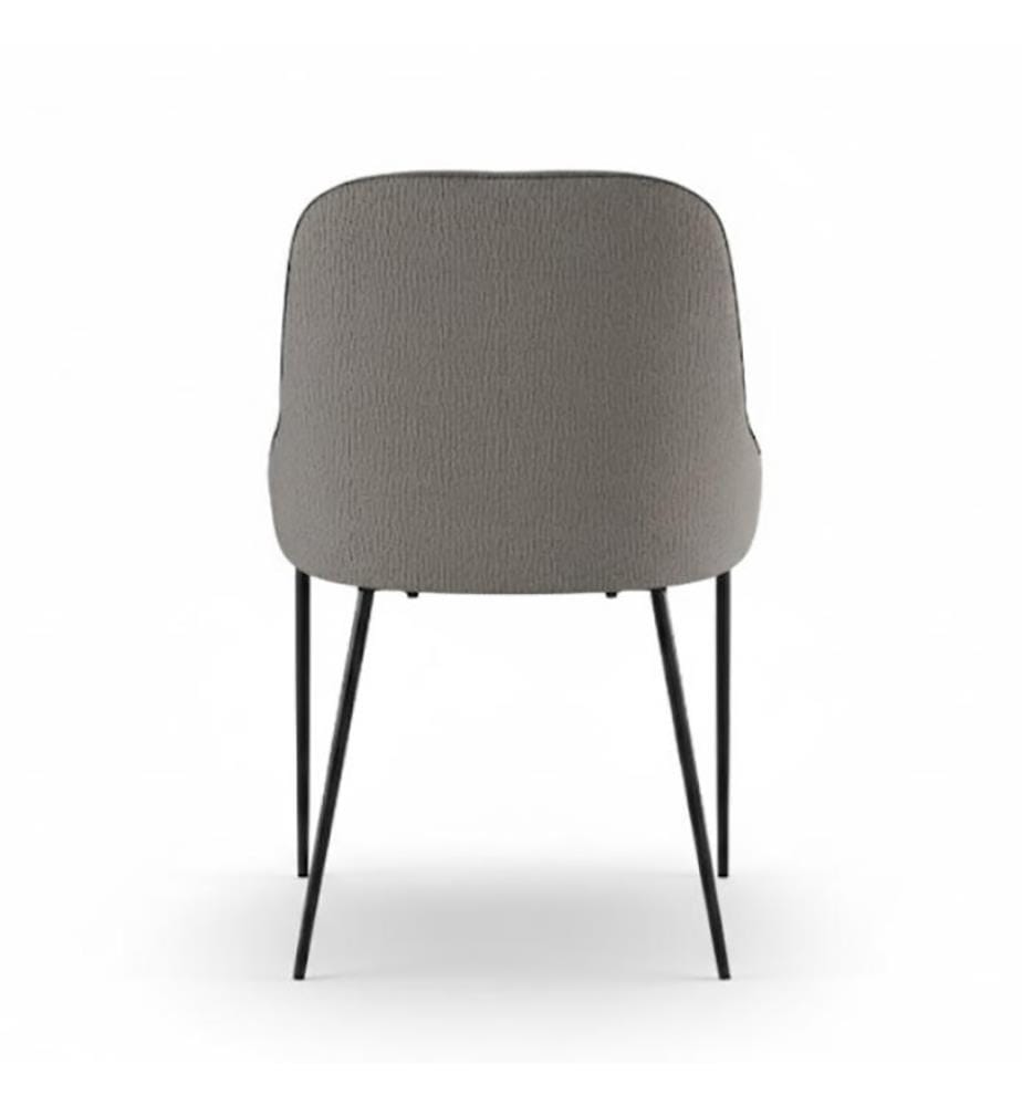 4er-Set Ginevra Stoffstühle 54x63x89 cm - Hellgrau und Schwarz