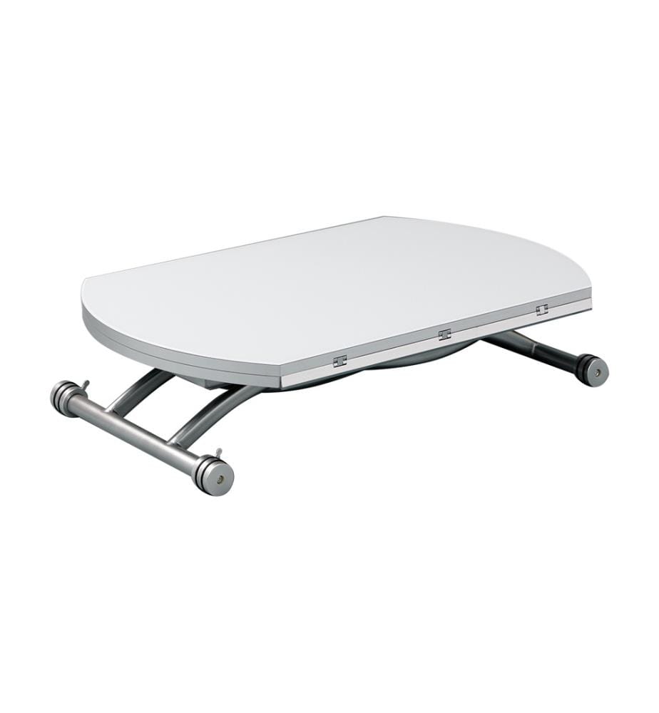 Coffee Table 69 (105) x 105 x 42,5 (74) cm Gateway - Silver and White