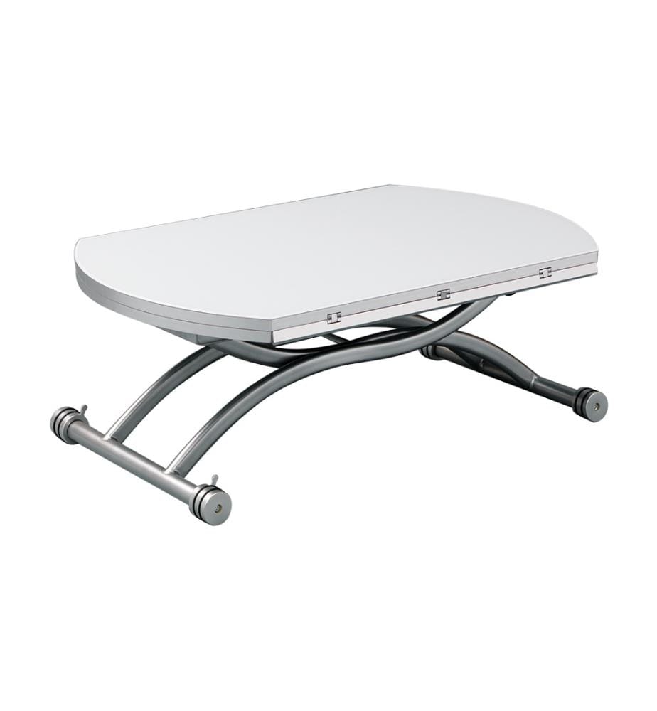 Coffee Table 69 (105) x 105 x 42,5 (74) cm Gateway - Silver and White