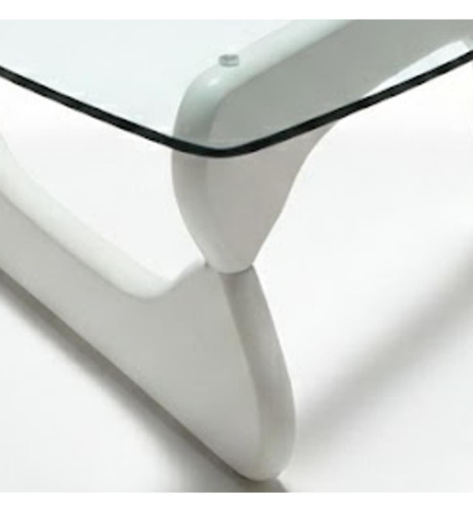 Niedriger Tisch Boomerang - Weiss