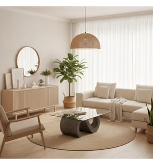 Flexus Fossil Stein Couchtisch 36 cm Glasplatte 120x70 cm
