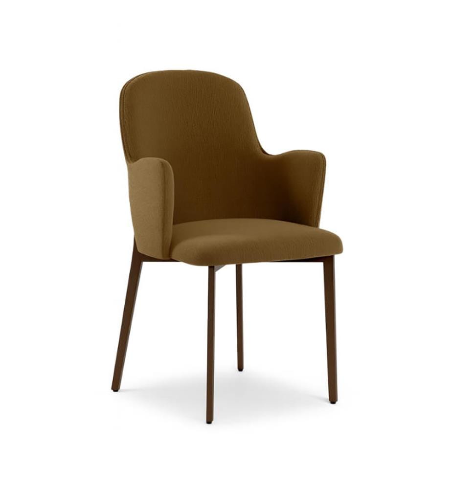 4er-Set Sophia Stoffstühle 54x63x80 cm - Braun und Bronze