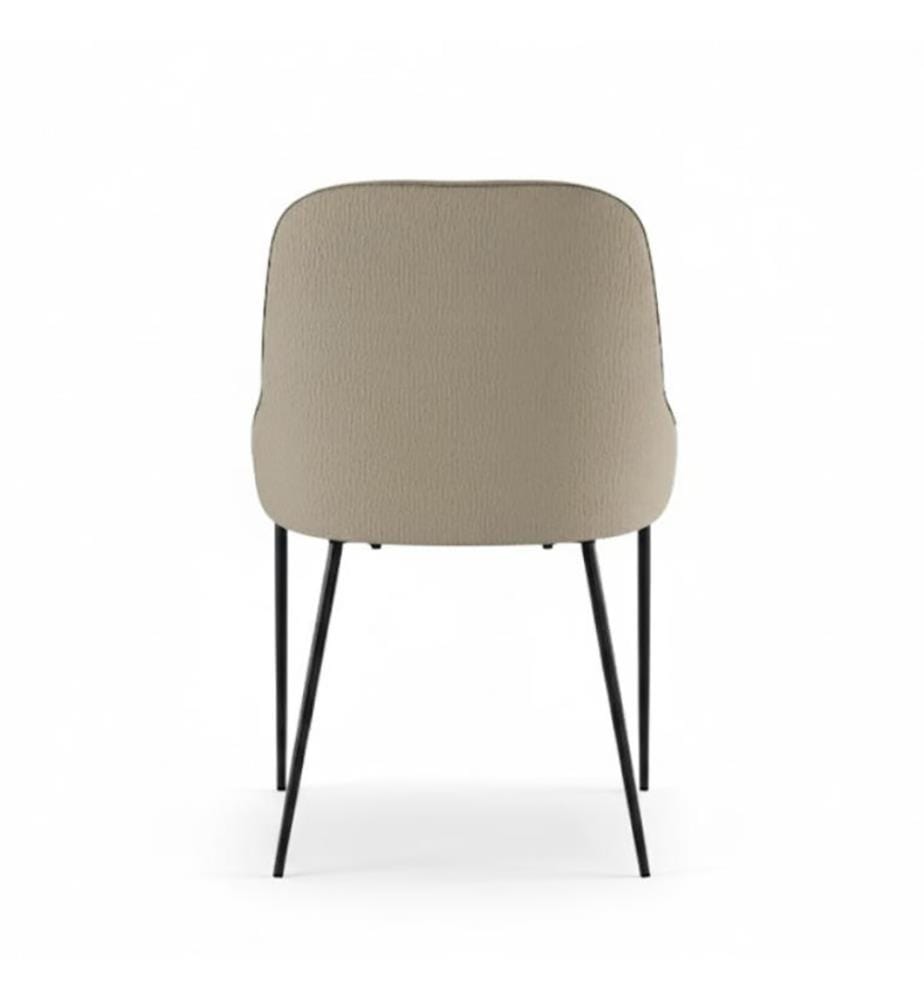 4er-Set Ginevra Stoffstühle 54x63x89 cm - Beige und Schwarz
