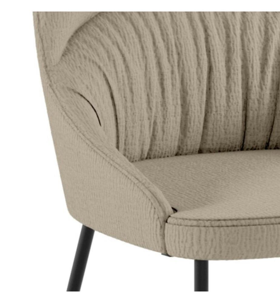 4er-Set Ginevra Stoffstühle 54x63x89 cm - Beige und Schwarz