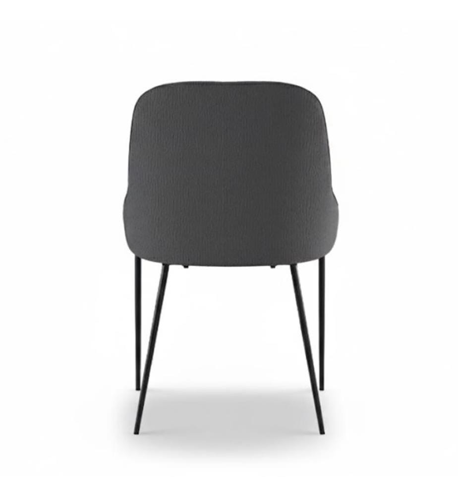 4er-Set Ginevra Stoffstühle 54x63x89 cm - Dunkelgrau und Schwarz