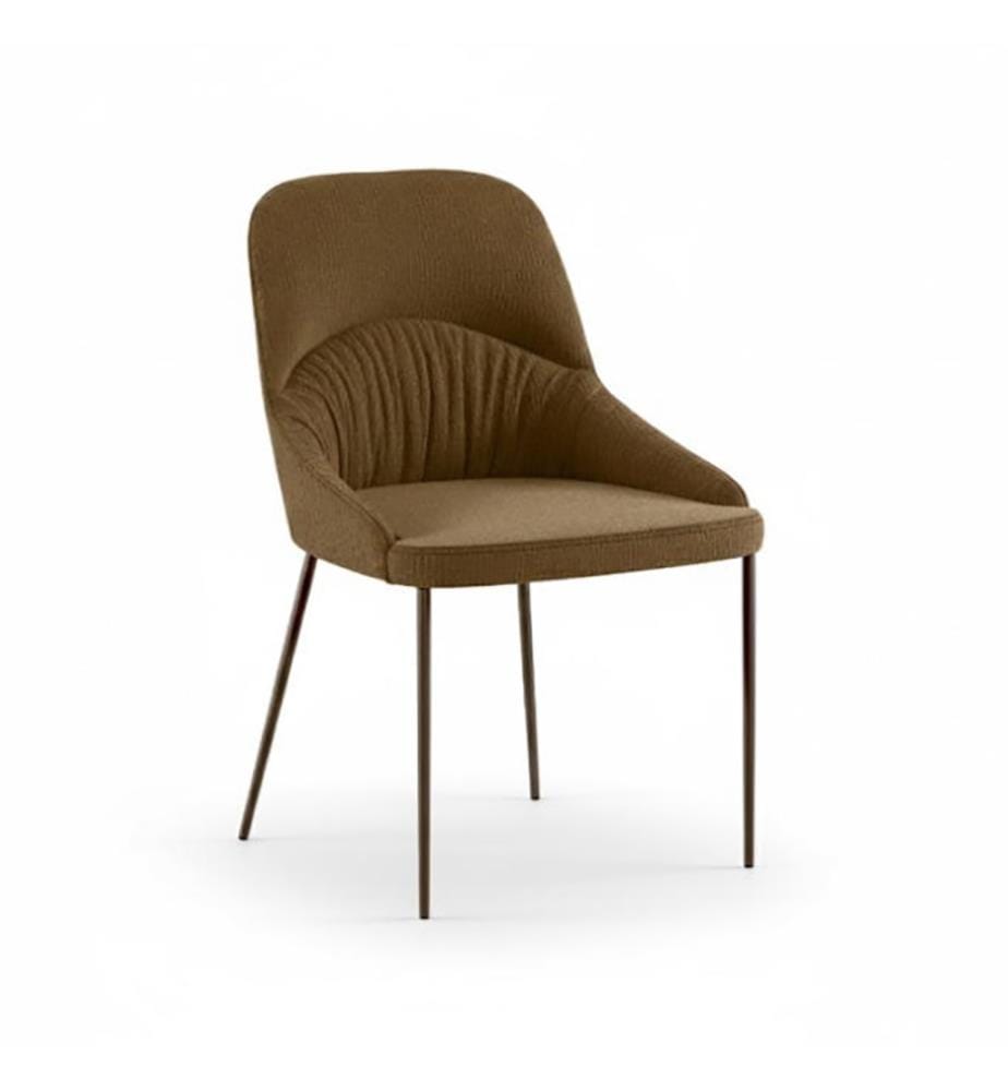 Satz von 4 Ginevra Stoffstühlen 54x63x89 cm - Braun und Bronze