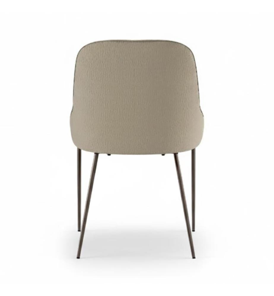Satz von 4 Ginevra Stoffstühlen 54x63x89 cm - Beige und Bronze