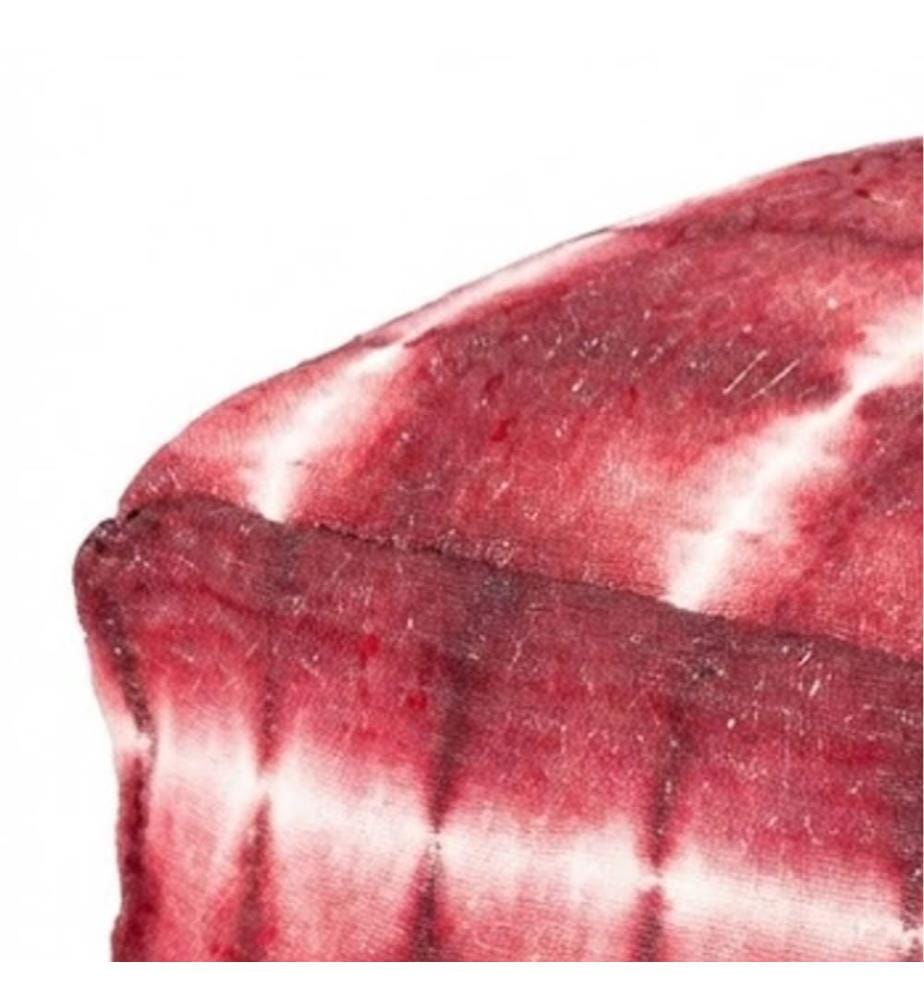 Ronaldo Magenta Baumwolle Pouf 55x55x35 cm - Himbeere und Weiss