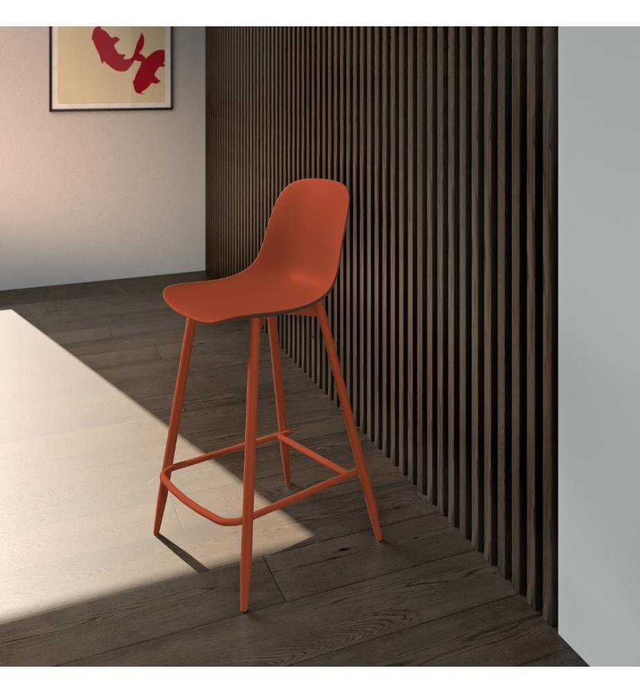 4er-Set Frida Hocker aus Polypropylen 47x47x92 cm - Rust