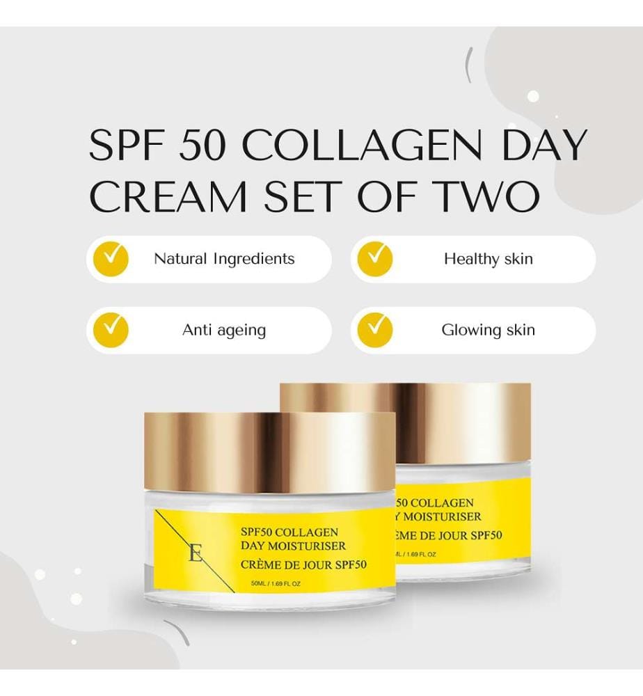 2x SPF 50 Crème de jour au collagène - 50 ml