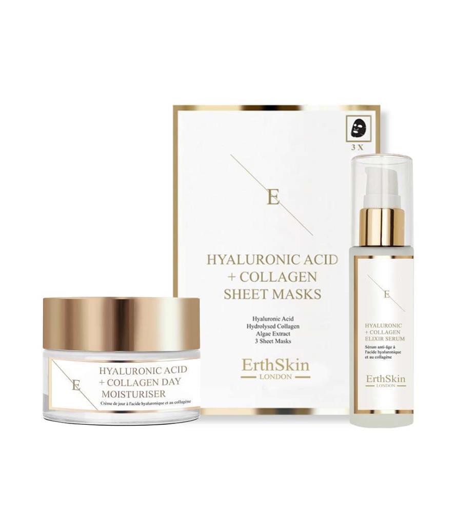 Hyaluronic Acid & Collagen Day Cream - 50 ml + Hyaluronic Acid & Collagen Serum - 60 ml + Hyaluronic Acid & Collagen Mask - 3 Sheets