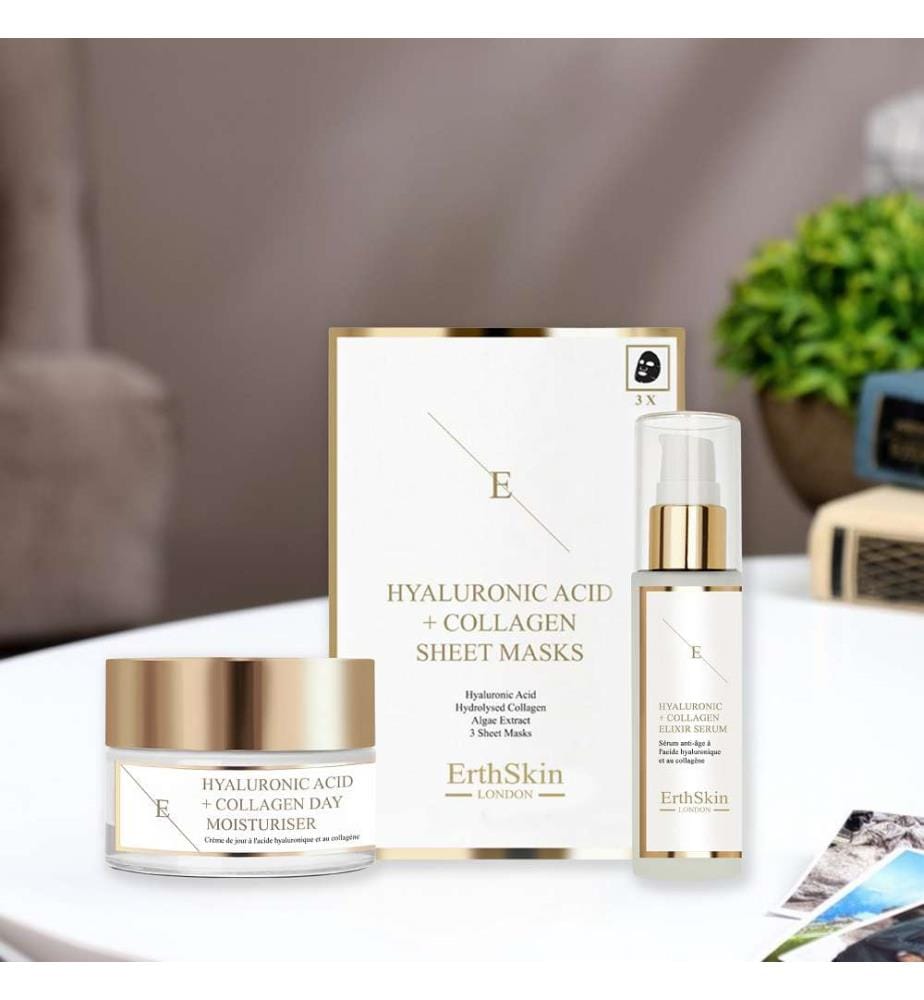 Hyaluronic Acid & Collagen Day Cream - 50 ml + Hyaluronic Acid & Collagen Serum - 60 ml + Hyaluronic Acid & Collagen Mask - 3 Sheets