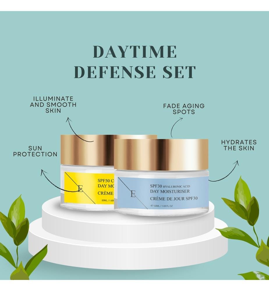 Crème de jour SPF 30 à l'acide hyaluronique + crème de jour SPF 50 au collagène - 2 x 50 ml