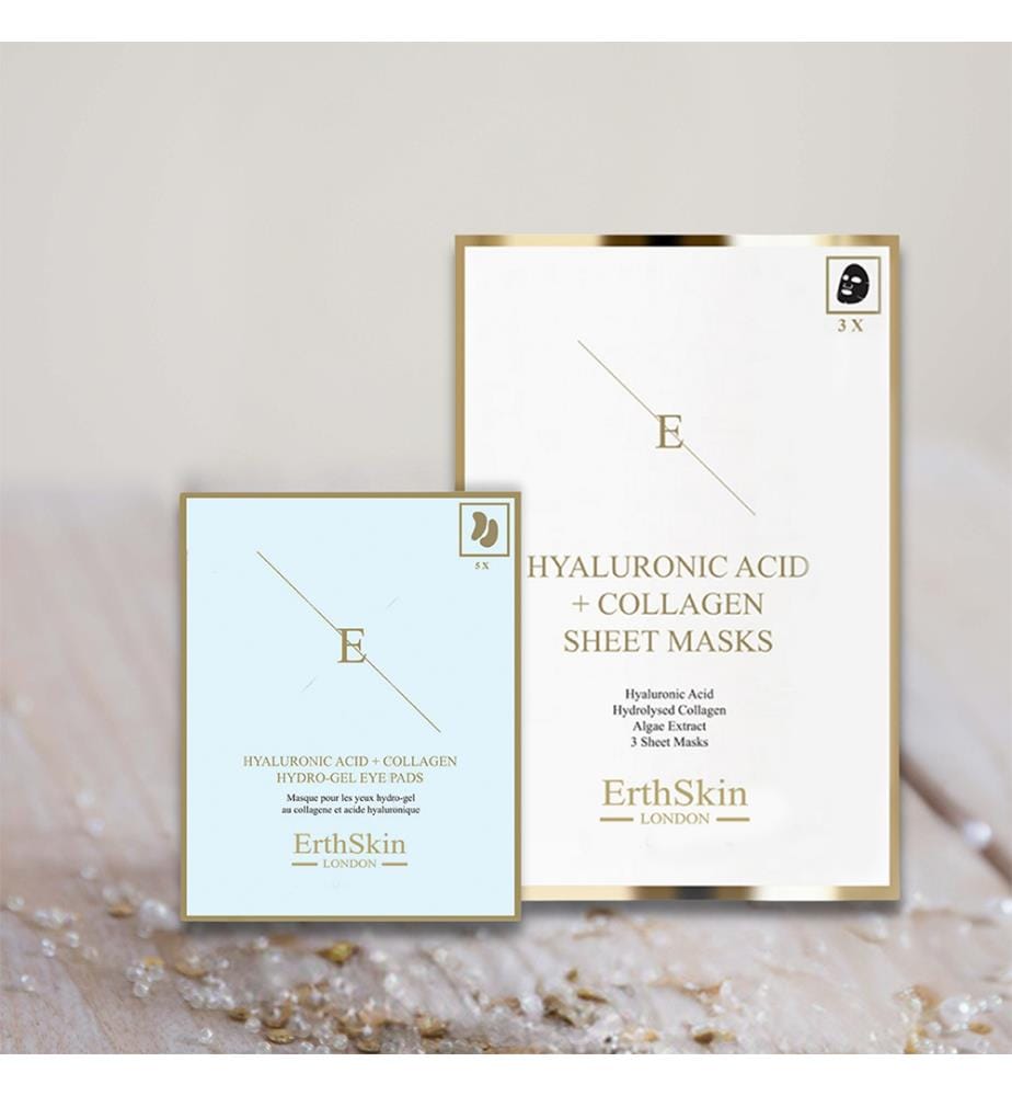 Hyaluronic Acid & Collagen Mask 3 Sheets + Hyaluronic Acid + Collagen Hydrogel Eye Pads 5 x 2
