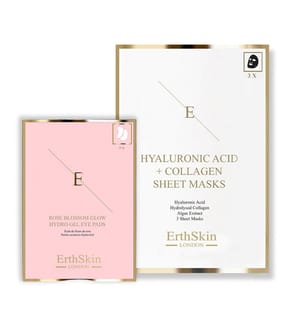 Hyaluronic Acid & Collagen Mask 3 Sheets + Rose Blossom Glow Hydro-Gel Eye Pads 5 x 2
