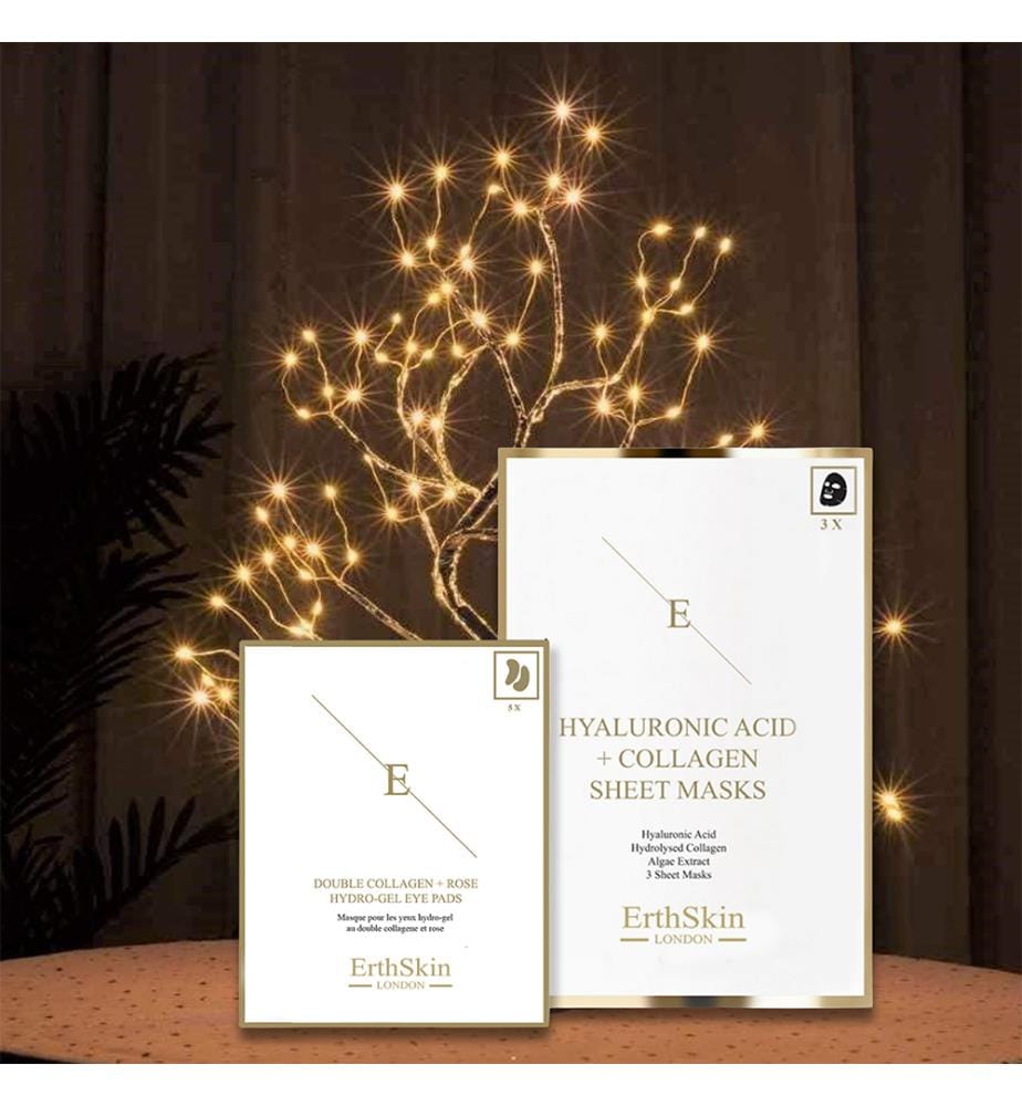 Hyaluronic Acid & Collagen Mask 3 Sheets + Double Collagen + Rose Hydrogel Eye Pads 5 x 2