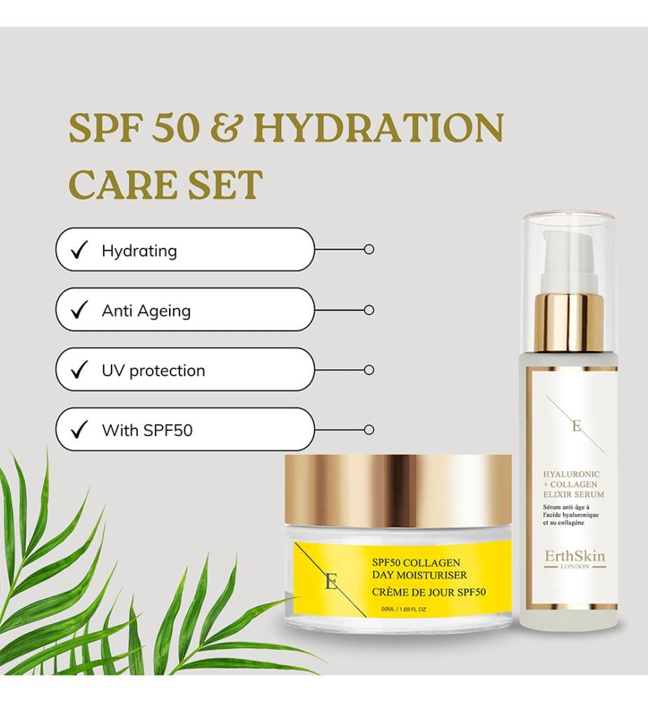 SPF 50 Collagen Day Cream 50 ml + Hyaluronic Acid & Collagen Serum 60 ml