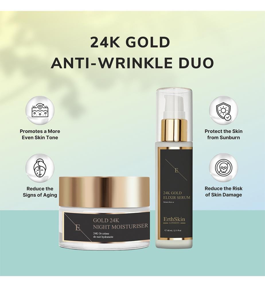 Anti-Wrinkle Elixir Serum 24k Gold + Anti-Wrinkle Night Moisturiser 24k Gold