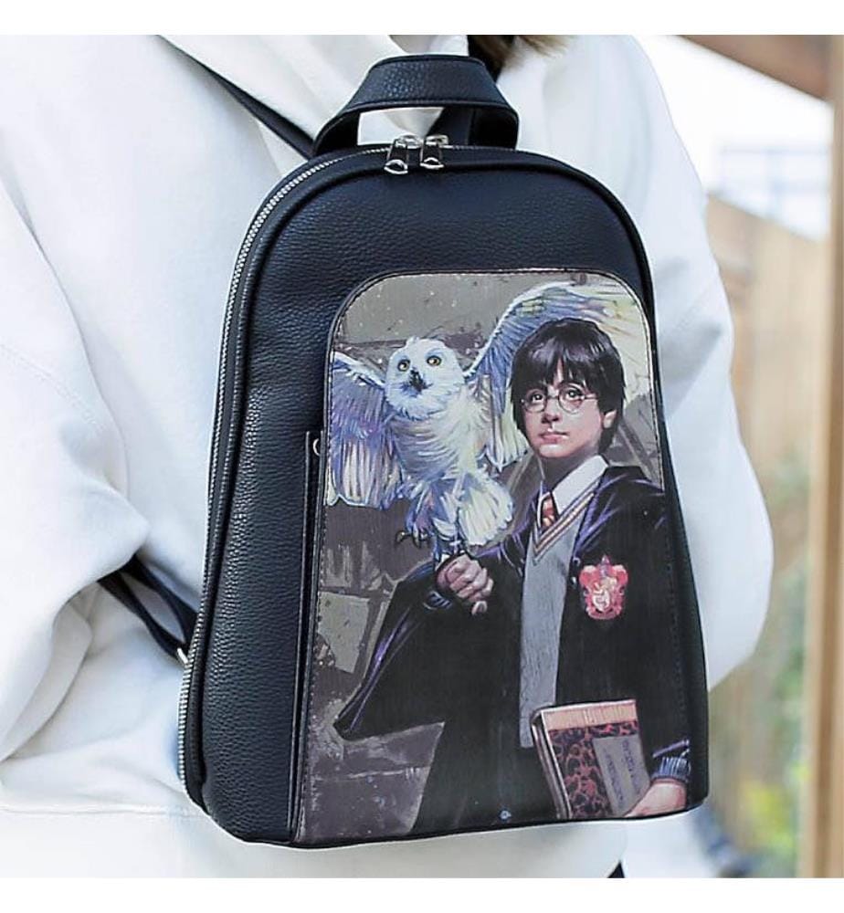 Sac à Dos en Cuir végétal - Harry et Hedwig Harry Potter - Noir