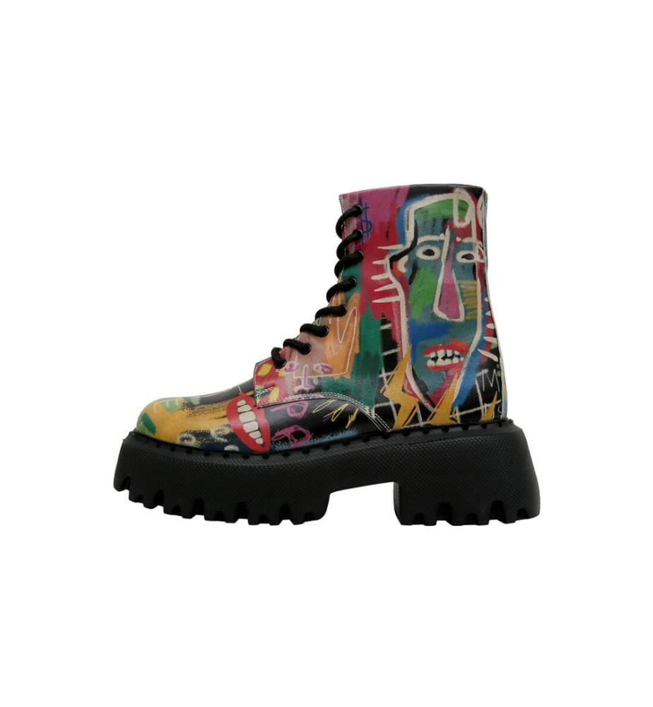Vegan Leather Multicolor Long Boots - No More Drama Design