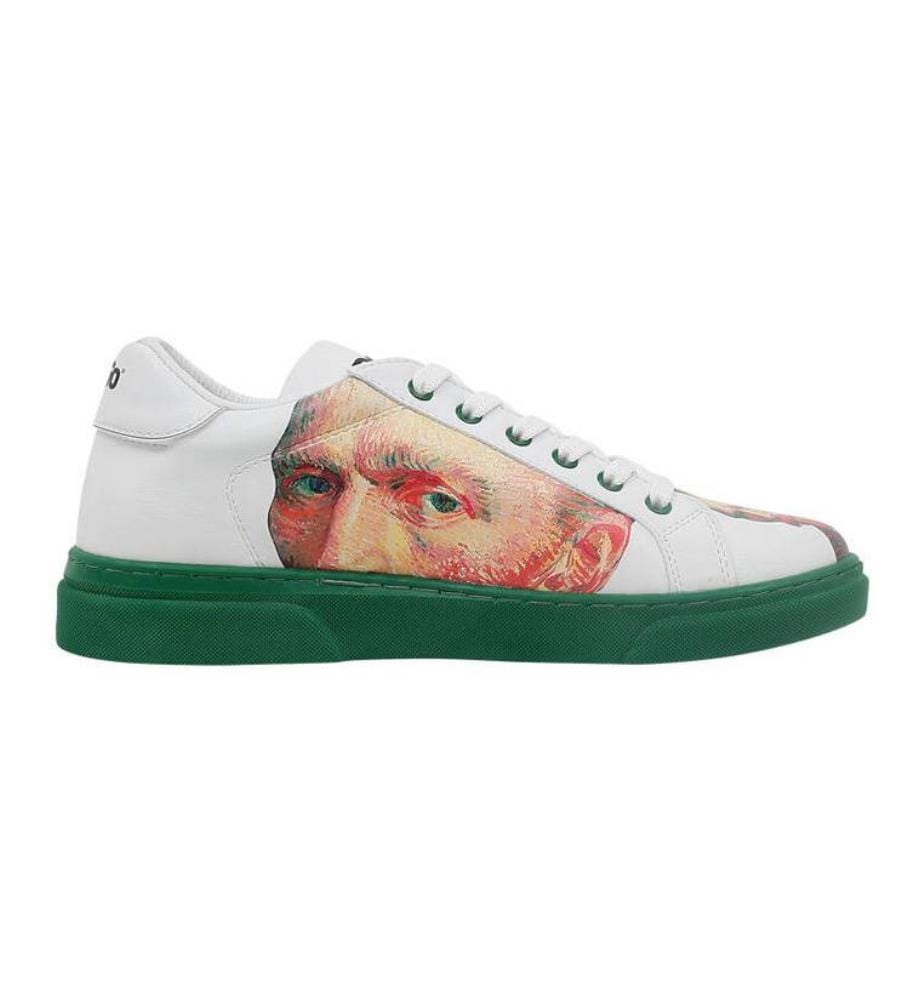 Sneaker aus pflanzlich gegerbtem Leder Selbstporträt von Vincent van Gogh - Weiss