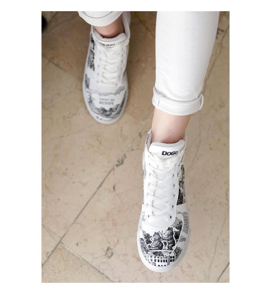 Hohe Turnschuhe aus veganem Leder in Weiss - Trust Me Buddy Design