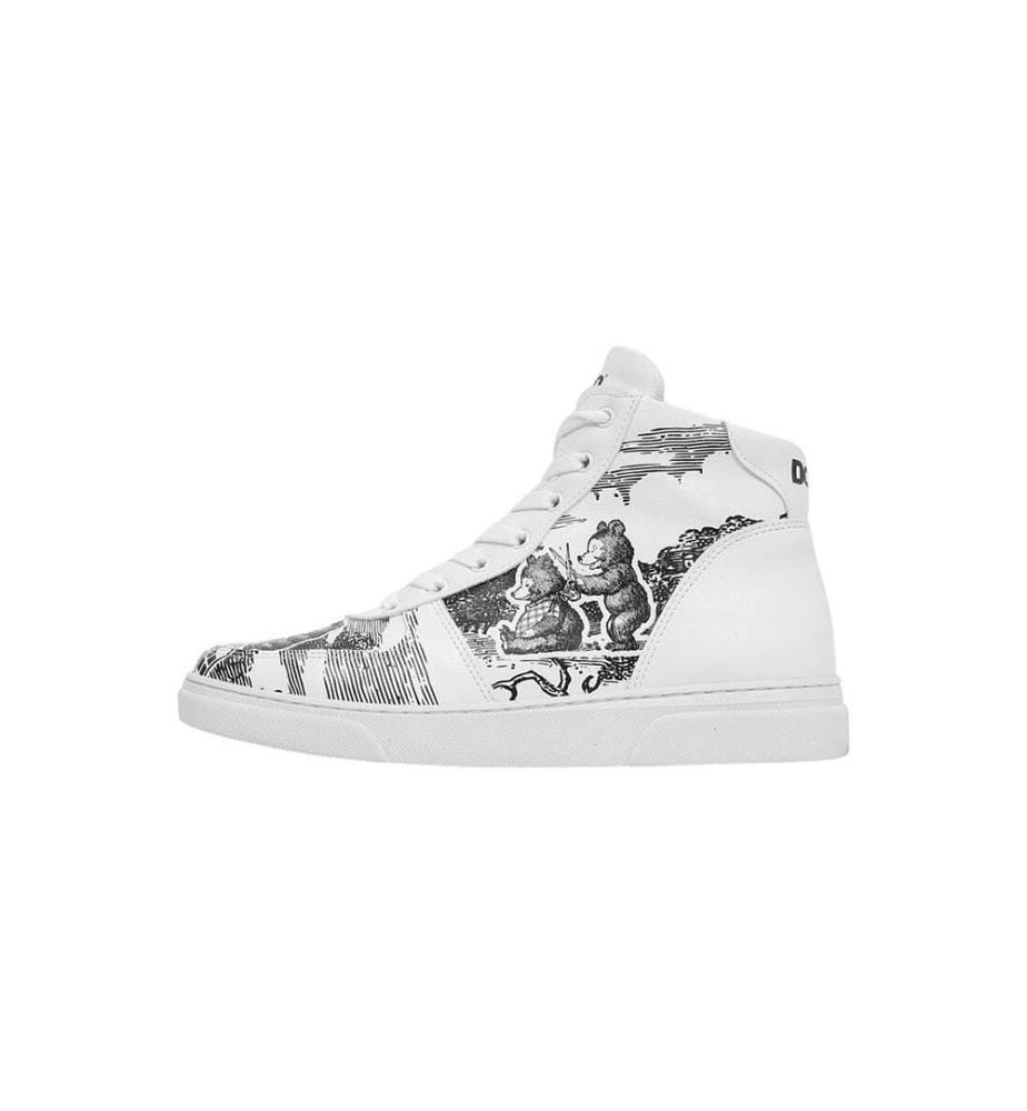 Hohe Turnschuhe aus veganem Leder in Weiss - Trust Me Buddy Design