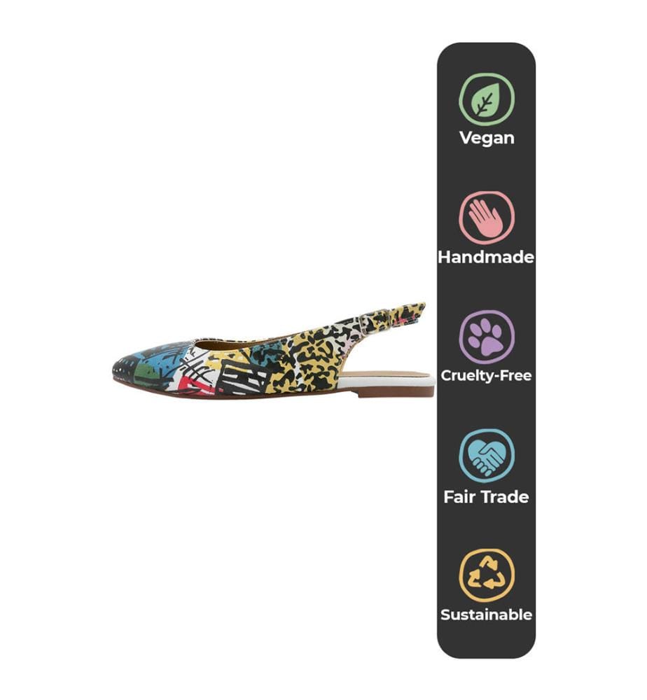 Vegane Leder Multicolor flache Schuhe - Eternal Swirl Design