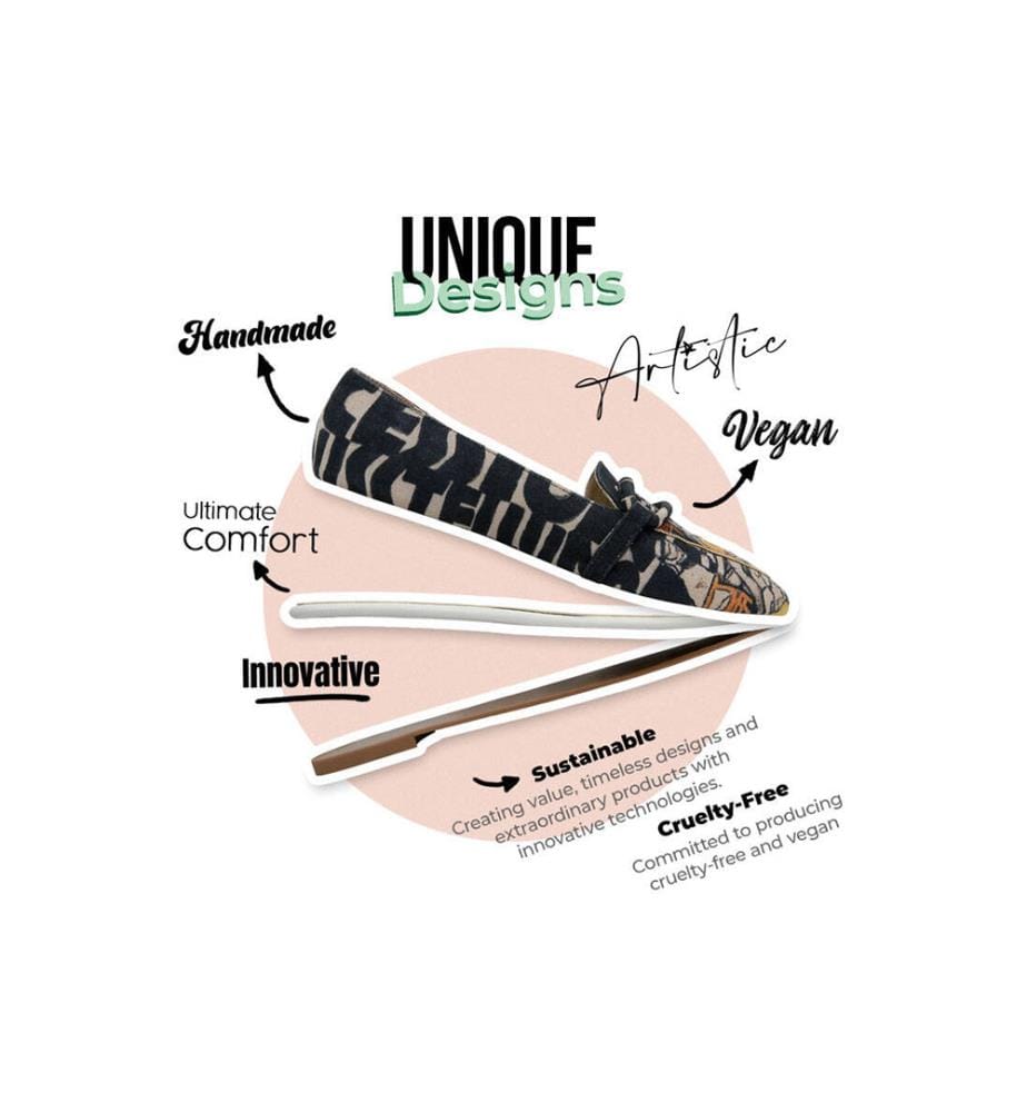 Mehrfarbige flache Schuhe aus veganem Leder - Supper Design