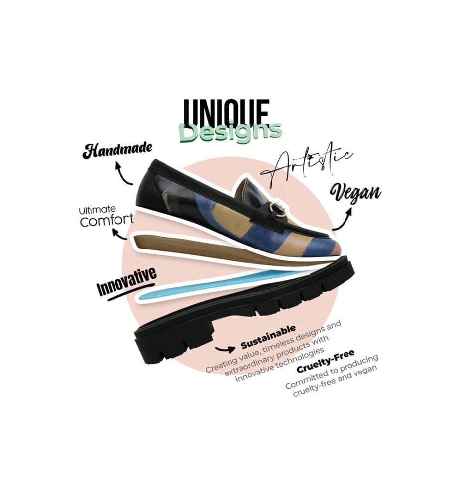 Mehrfarbige Loafers aus Veganleder - Window Design