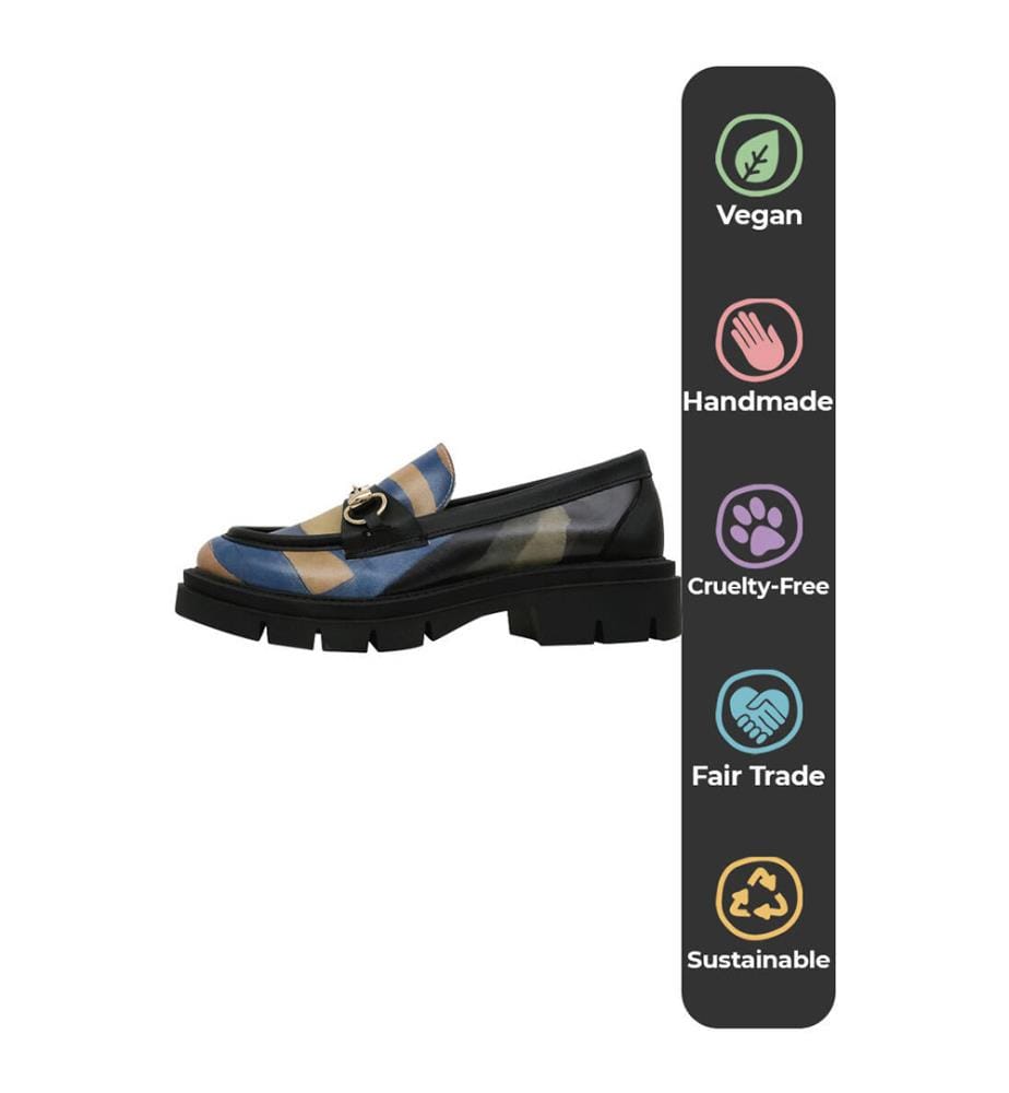 Mehrfarbige Loafers aus Veganleder - Window Design