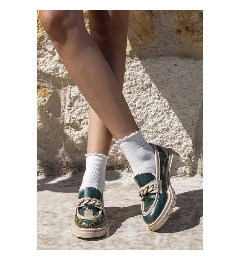 Mocassins verts en cuir Végétal - I Do What I Want Design