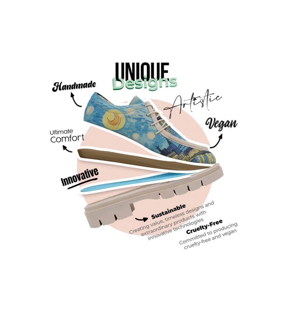 Mocassini vegani blu - Design con scintille marine