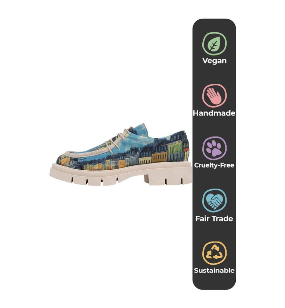 Mocassini vegani blu - Design con scintille marine