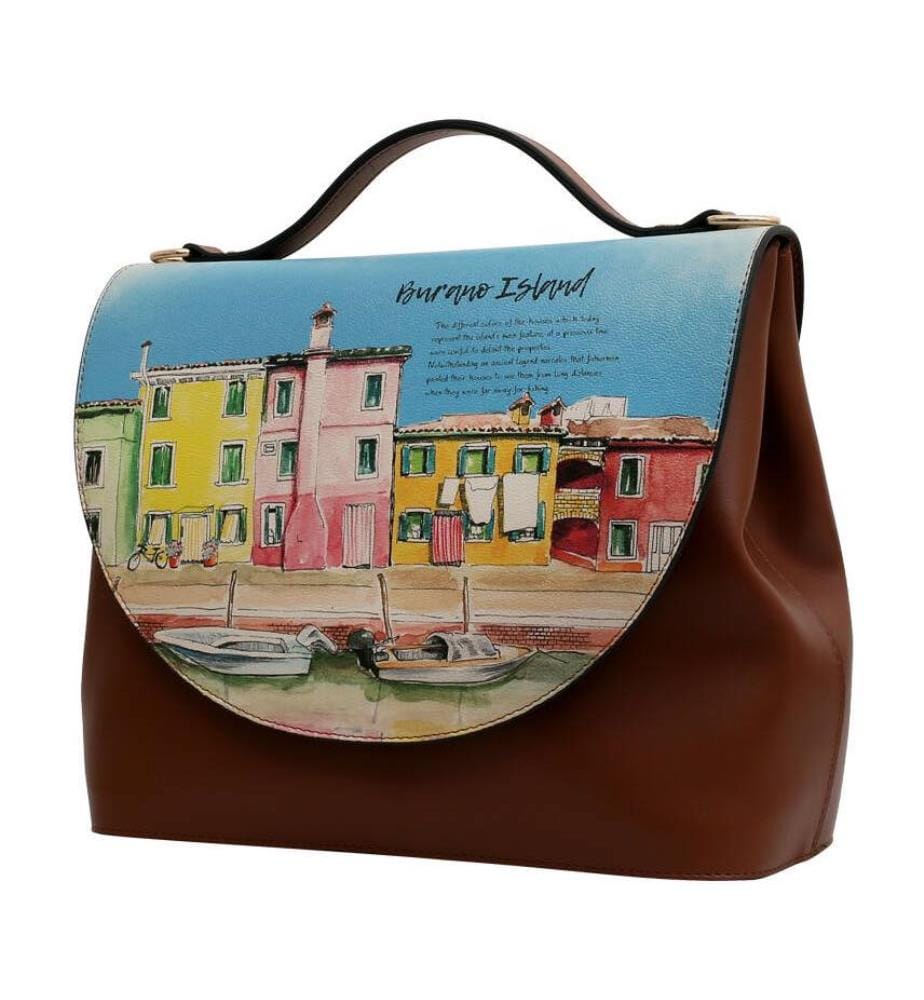 Veganes Portemonnaie Burano Island Design - Mehrfarbig
