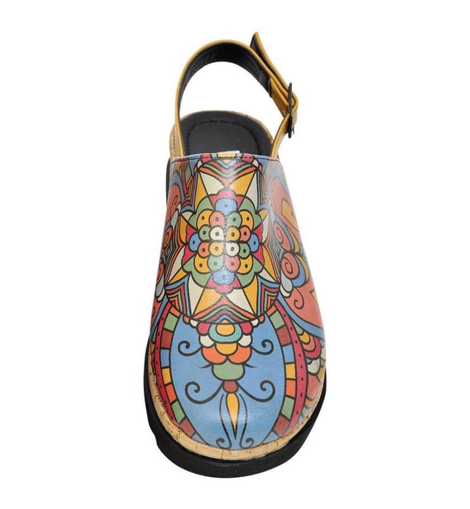 Keilsandalen aus veganem Leder in Orange - India Design