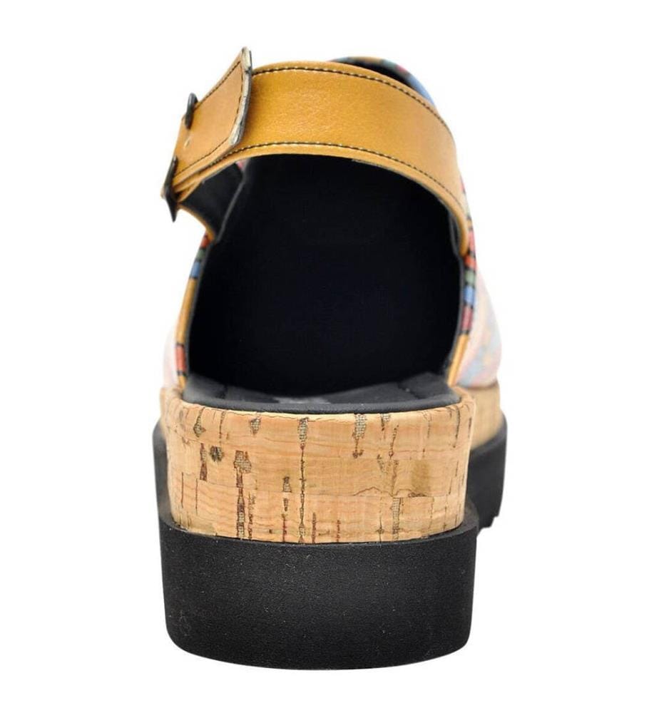 Keilsandalen aus veganem Leder in Orange - India Design