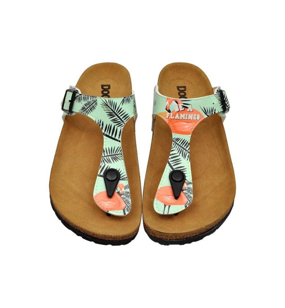 Pantofole in pelle vegana color turchese - Be a Flamingo Design