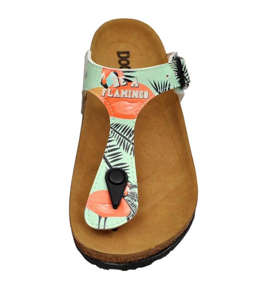 Pantofole in pelle vegana color turchese - Be a Flamingo Design