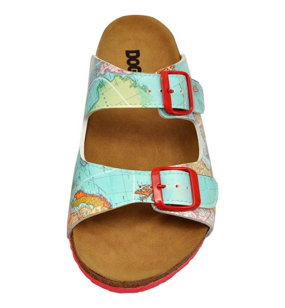 Chaussons en cuir végétal turquoise - Explore Design