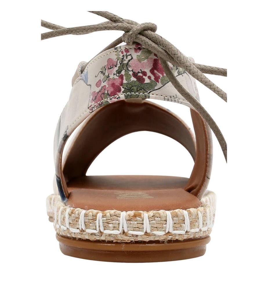 Sandali allacciati in pelle vegana beige - Paperflower Design