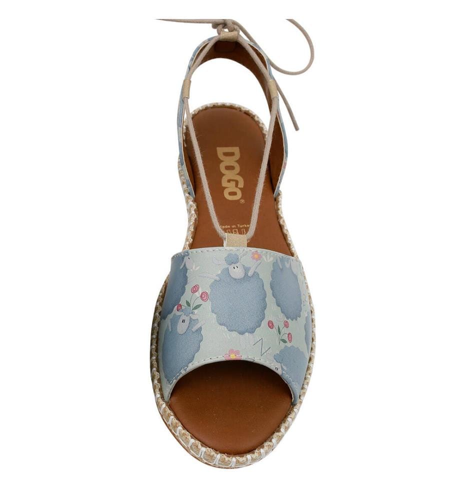Sandali allacciati in pelle vegana blu - Sleep Factory Design